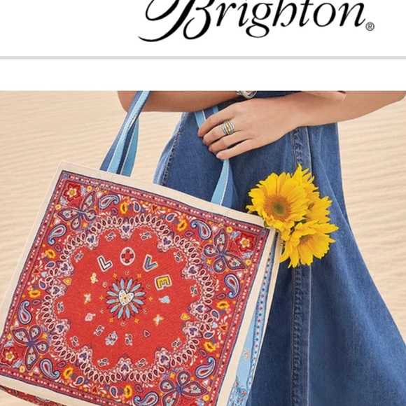 Brighton Handbags - Brighton Vibrant Red and Blue Tote